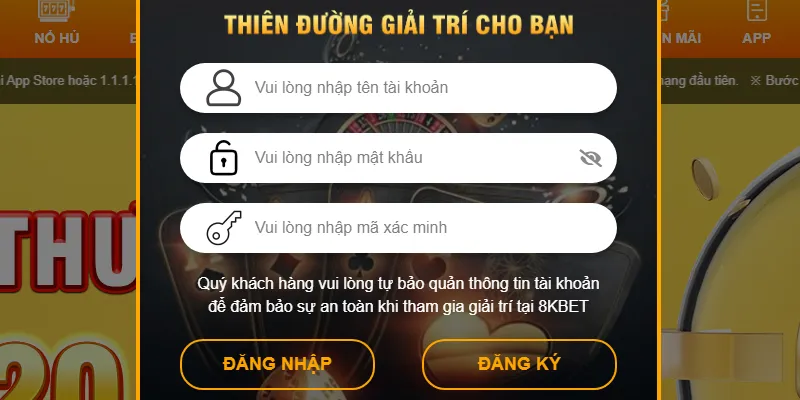 Quy trình đăng nhập 8KBET nhanh chóng trong 3 bước